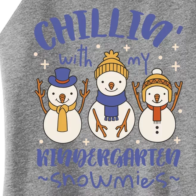 Chillin With My Kindergarten Snowmies Cute Winter Women’s Perfect Tri Rocker Tank