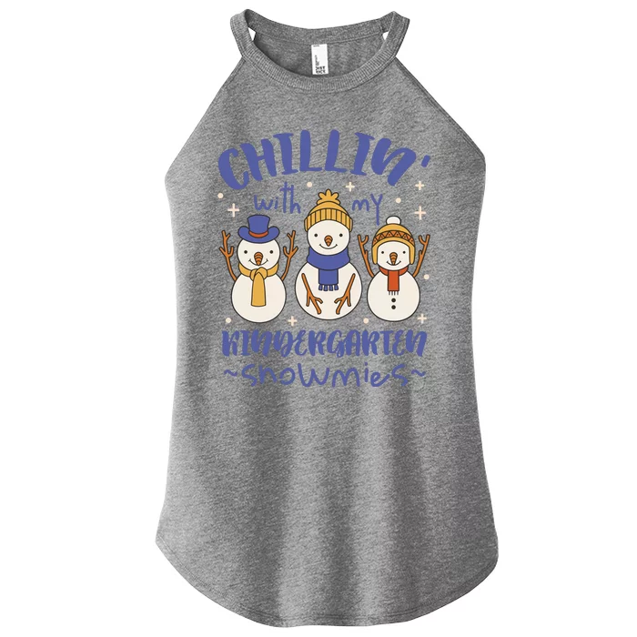 Chillin With My Kindergarten Snowmies Cute Winter Women’s Perfect Tri Rocker Tank