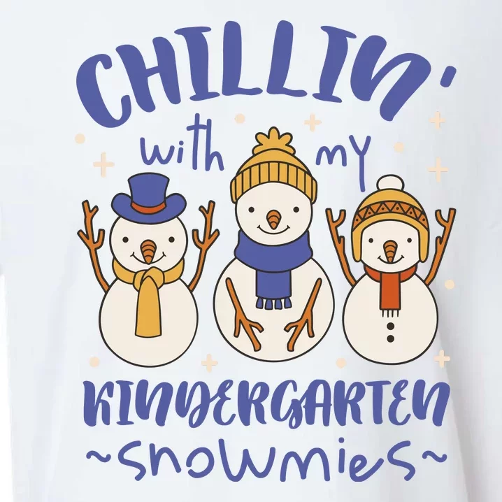 Chillin With My Kindergarten Snowmies Cute Winter Sueded Cloud Jersey T-Shirt