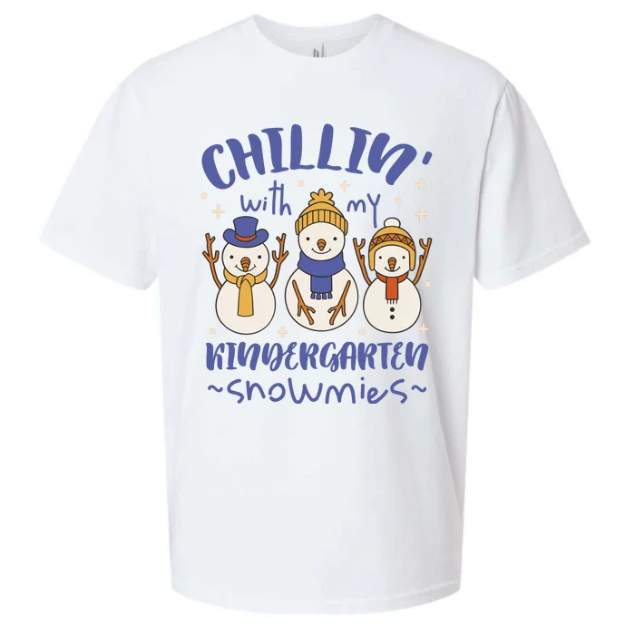 Chillin With My Kindergarten Snowmies Cute Winter Sueded Cloud Jersey T-Shirt