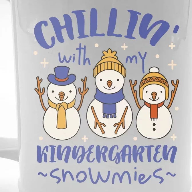 Chillin With My Kindergarten Snowmies Cute Winter Front & Back Beer Stein