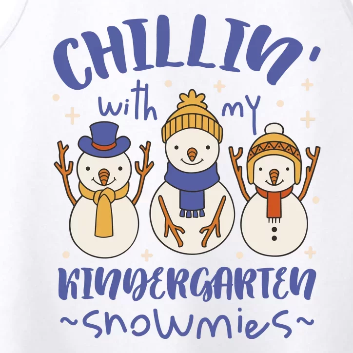 Chillin With My Kindergarten Snowmies Cute Winter Performance Tank