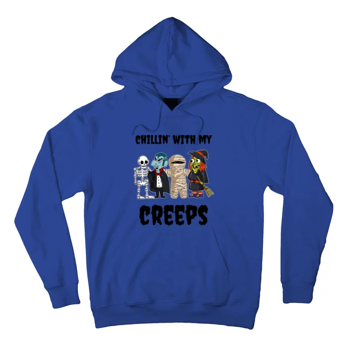 Chillin With My Creeps Monster Witch Vampire Skeleton Mummy Gift Hoodie