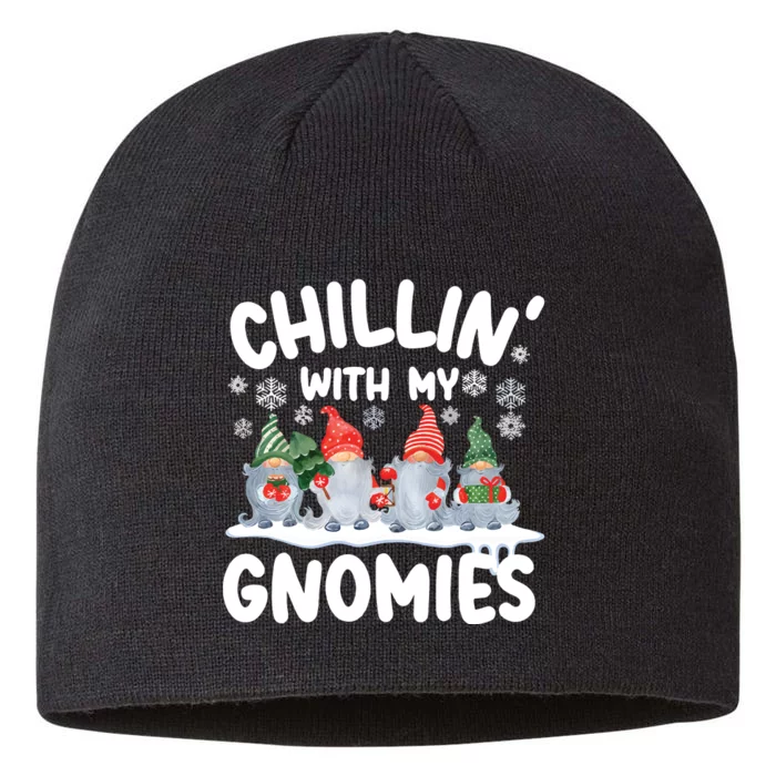 Chillin With My Gnomies Funny Christmas 8 1/2in Sustainable Knit Beanie