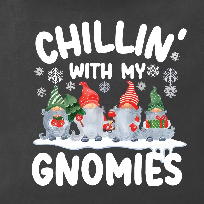 Chillin With My Gnomies Funny Christmas Zip Tote Bag