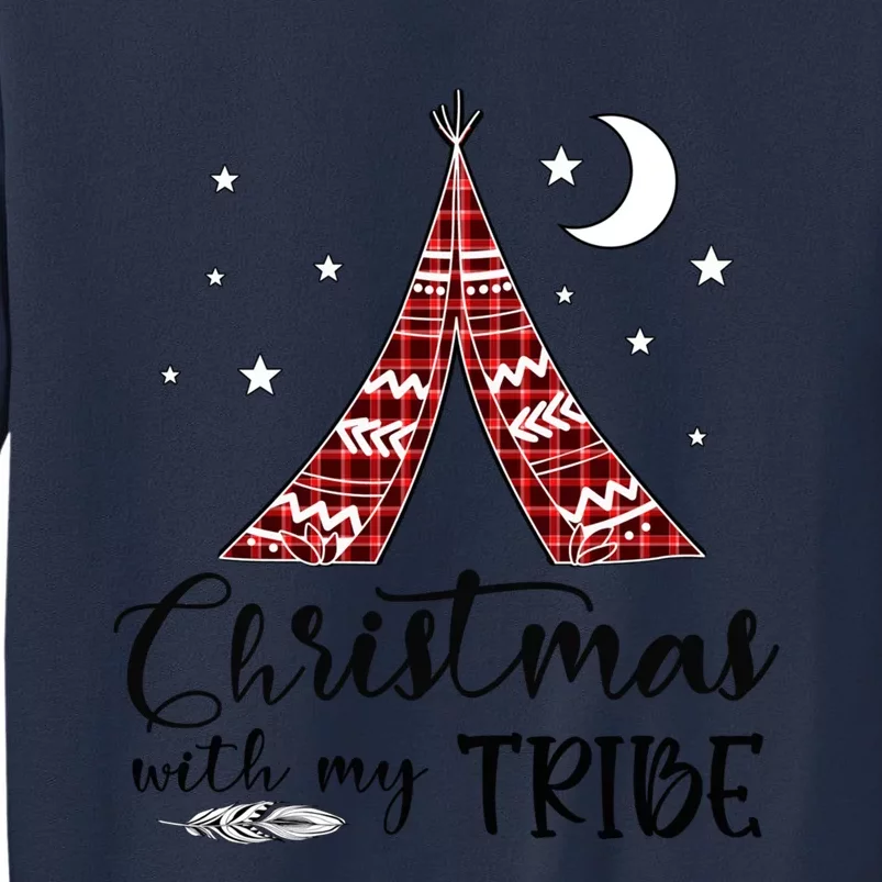 Christmas With My Tribe Red Plaid Family Matching Outfit Gift Sweatshirt