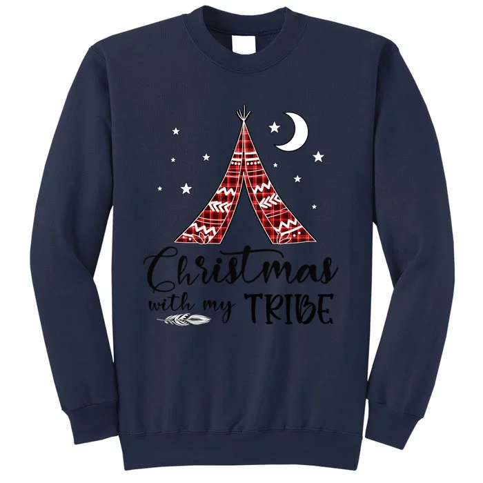 Christmas With My Tribe Red Plaid Family Matching Outfit Gift Sweatshirt