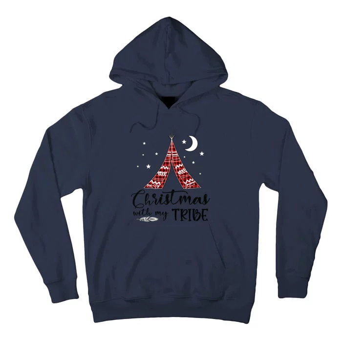 Christmas With My Tribe Red Plaid Family Matching Outfit Gift Tall Hoodie