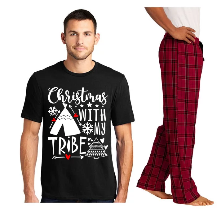 Christmas With My Tribe Xmas Family Matching Outfit Cool Gift Pajama Set