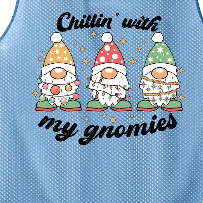 Chillin With My Gnomies Christmas Holiday Mesh Reversible Basketball Jersey Tank