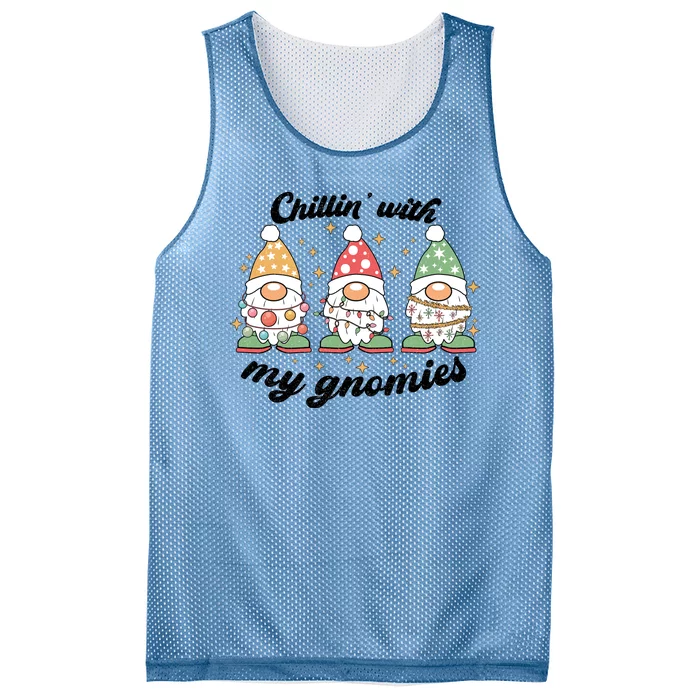 Chillin With My Gnomies Christmas Holiday Mesh Reversible Basketball Jersey Tank