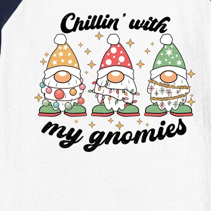 Chillin With My Gnomies Christmas Holiday Baseball Sleeve Shirt