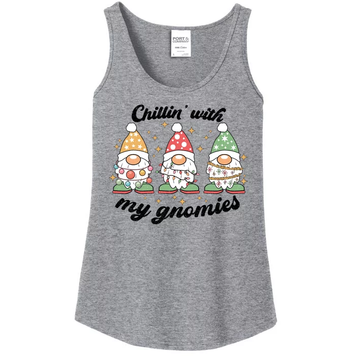 Chillin With My Gnomies Christmas Holiday Ladies Essential Tank