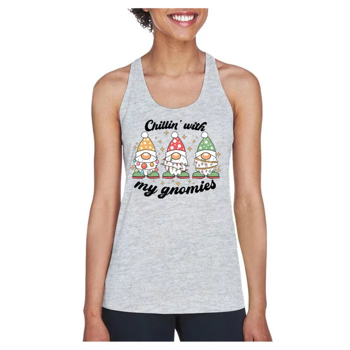 Chillin With My Gnomies Christmas Holiday Women's Racerback Tank