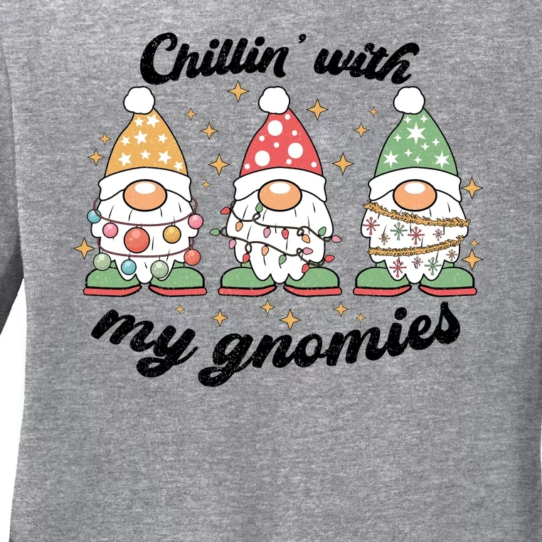 Chillin With My Gnomies Christmas Holiday Ladies Long Sleeve Shirt