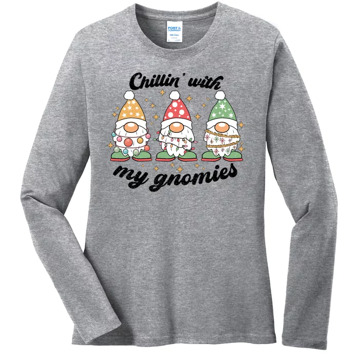 Chillin With My Gnomies Christmas Holiday Ladies Long Sleeve Shirt