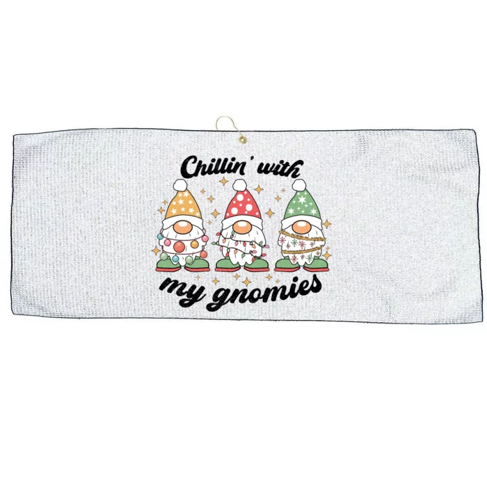 Chillin With My Gnomies Christmas Holiday Large Microfiber Waffle Golf Towel