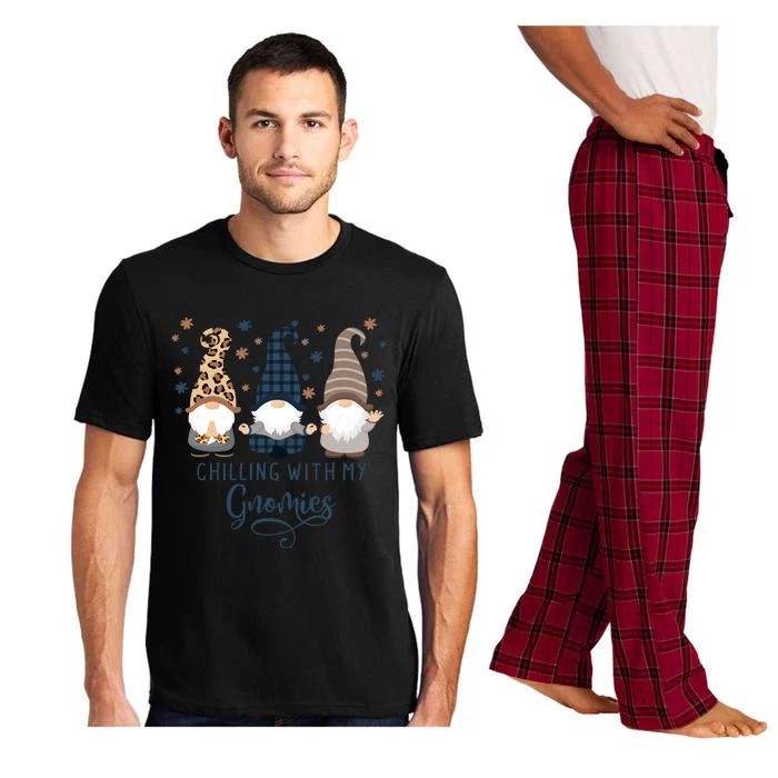 Chilling With My Gnomies Blue Brown Autumn Gnomes Gardening Great Gift Pajama Set