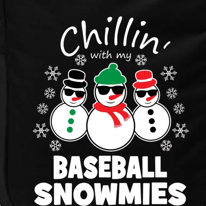 Chillin With My Baseball Snowmies Funny Christmas Gift Impact Tech Backpack