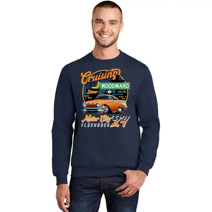 Cruising Woodward Motor City Flashback 2024 Orange Version Tall Sweatshirt