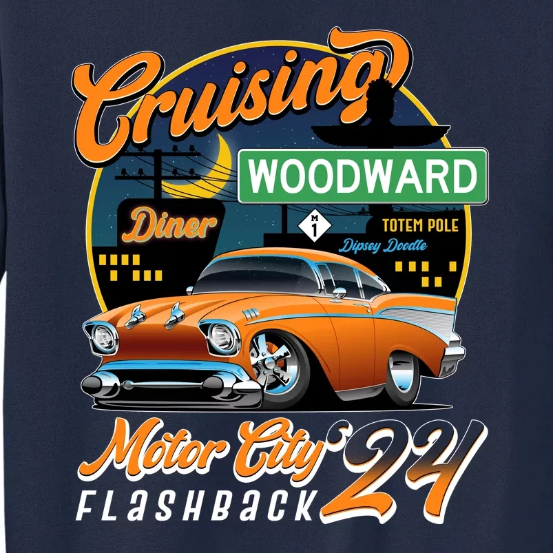 Cruising Woodward Motor City Flashback 2024 Orange Version Tall Sweatshirt