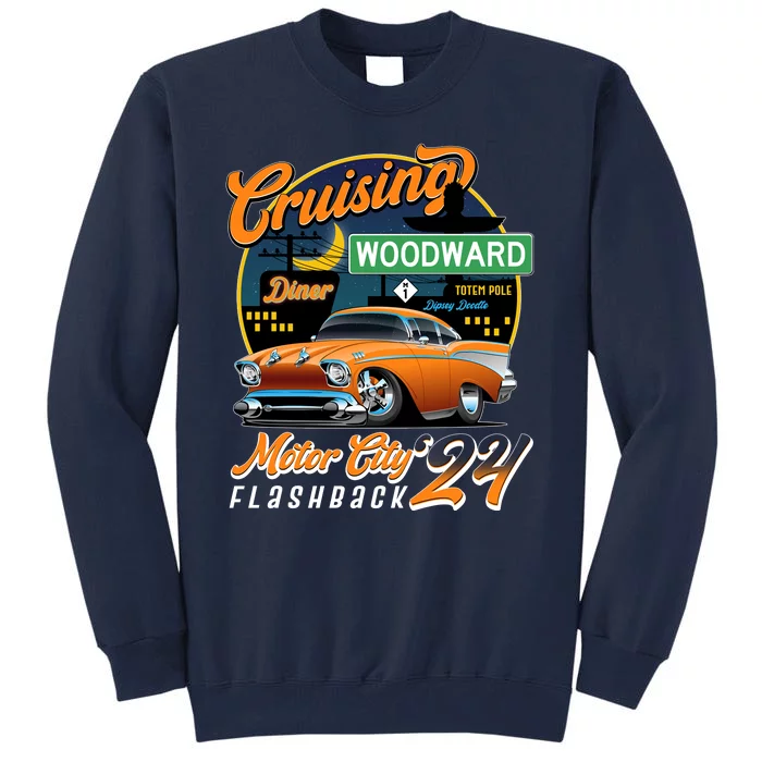 Cruising Woodward Motor City Flashback 2024 Orange Version Tall Sweatshirt