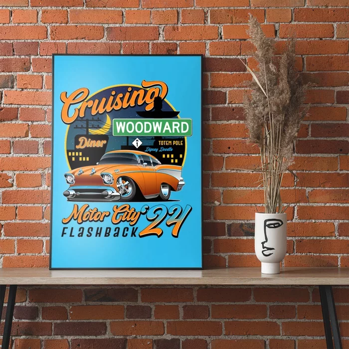 Cruising Woodward Motor City Flashback 2024 Orange Version Poster