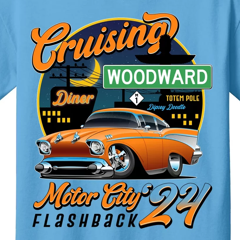 Cruising Woodward Motor City Flashback 2024 Orange Version Kids T-Shirt