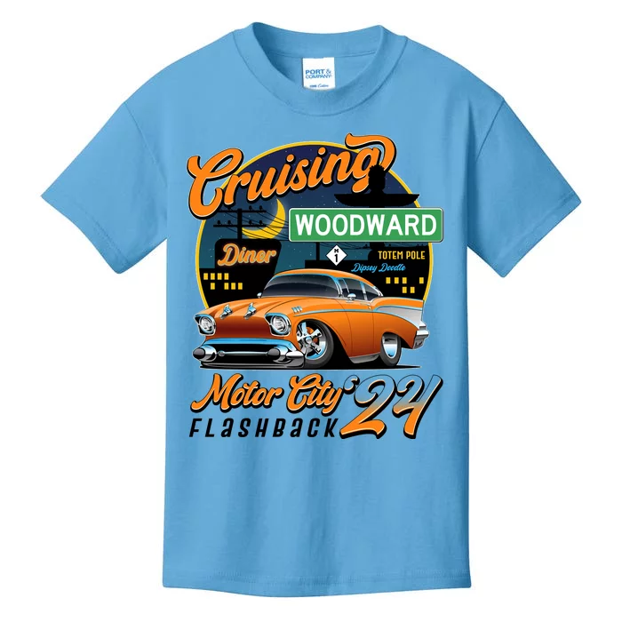 Cruising Woodward Motor City Flashback 2024 Orange Version Kids T-Shirt