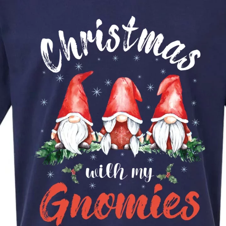 Christmas With My Gnomies Gnomes Christmas Gift Sueded Cloud Jersey T-Shirt