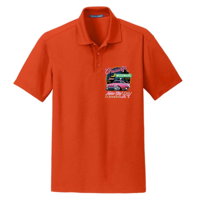 Cruising Woodward Motor City Flashback 2024 Pink Version Dry Zone Grid Performance Polo