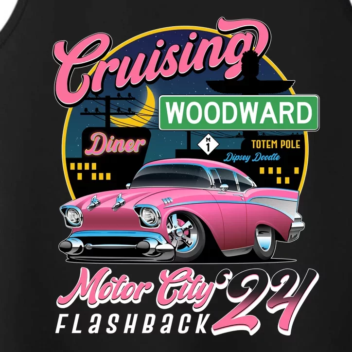 Cruising Woodward Motor City Flashback 2024 Pink Version Performance Tank