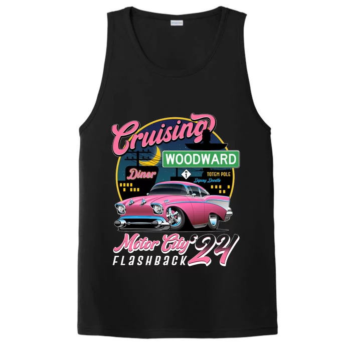 Cruising Woodward Motor City Flashback 2024 Pink Version Performance Tank