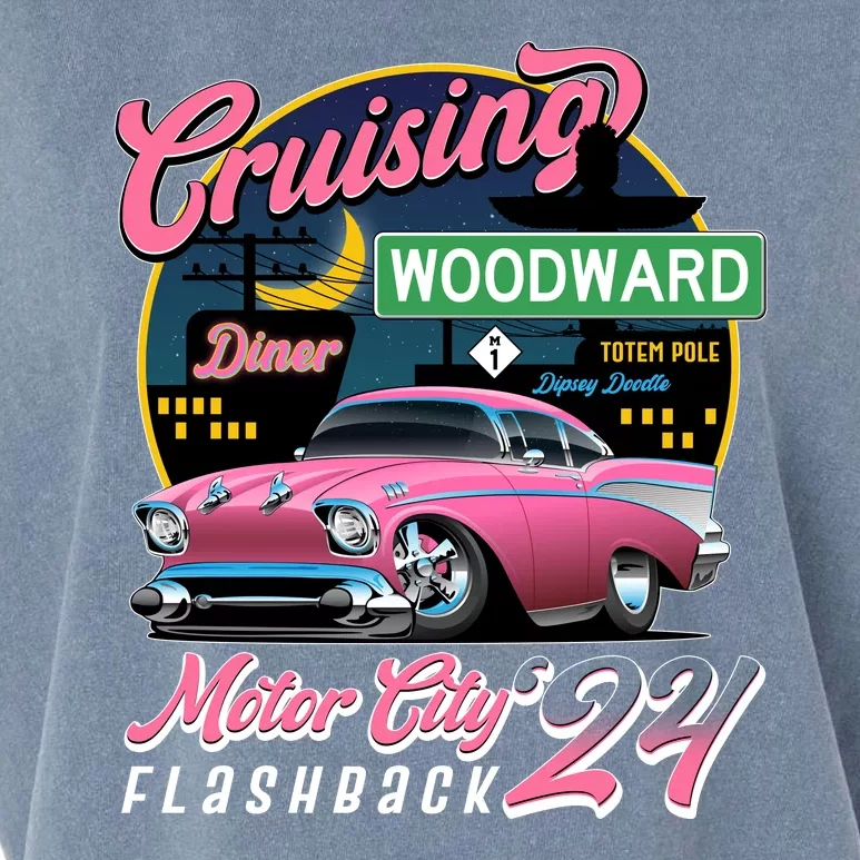 Cruising Woodward Motor City Flashback 2024 Pink Version Garment-Dyed Women's Muscle Tee