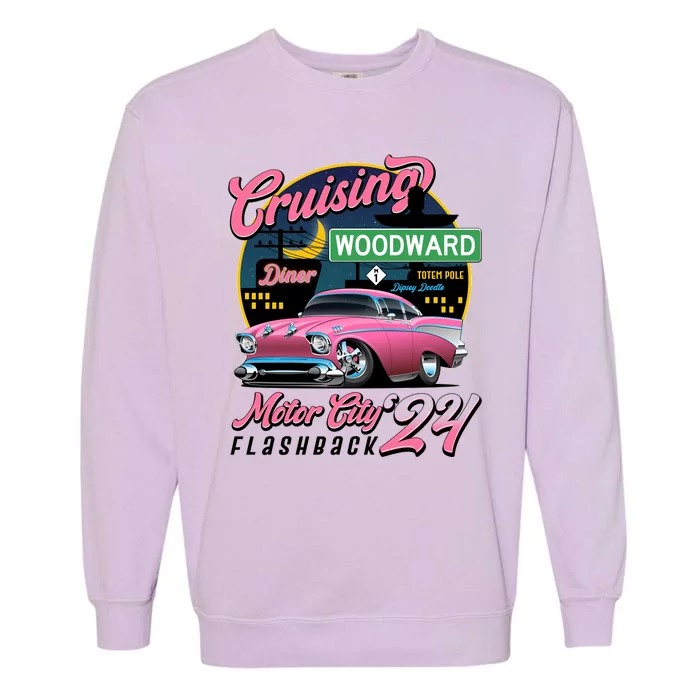 Cruising Woodward Motor City Flashback 2024 Pink Version Garment-Dyed Sweatshirt