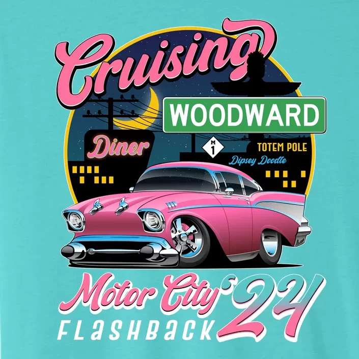 Cruising Woodward Motor City Flashback 2024 Pink Version ChromaSoft Performance T-Shirt