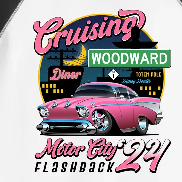 Cruising Woodward Motor City Flashback 2024 Pink Version Toddler Fine Jersey T-Shirt