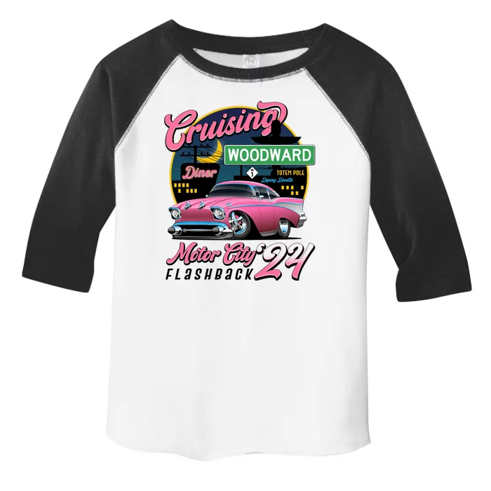 Cruising Woodward Motor City Flashback 2024 Pink Version Toddler Fine Jersey T-Shirt