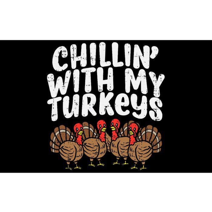 Chillin With My Turkeys Thanksgiving Family Bumper Sticker