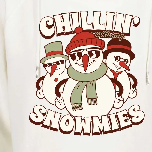 Chillin With My Snowmies Womens Funnel Neck Pullover Hood