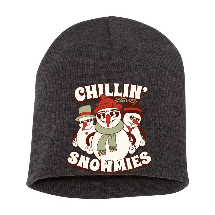 Chillin With My Snowmies Short Acrylic Beanie