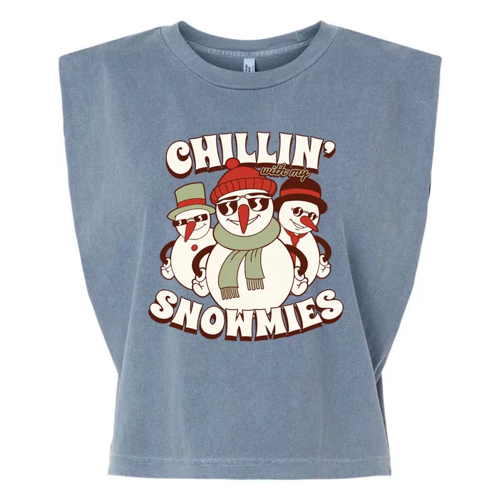 Chillin With My Snowmies Garment-Dyed Women's Muscle Tee