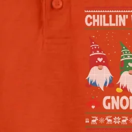 Chilling With My Gnomies Funny Christmas Ugly Gift Dry Zone Grid Performance Polo