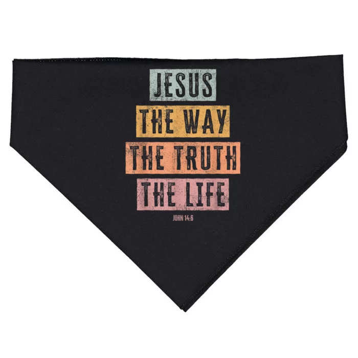 Christian Women Men Jesus The Way Truth Life USA-Made Doggie Bandana