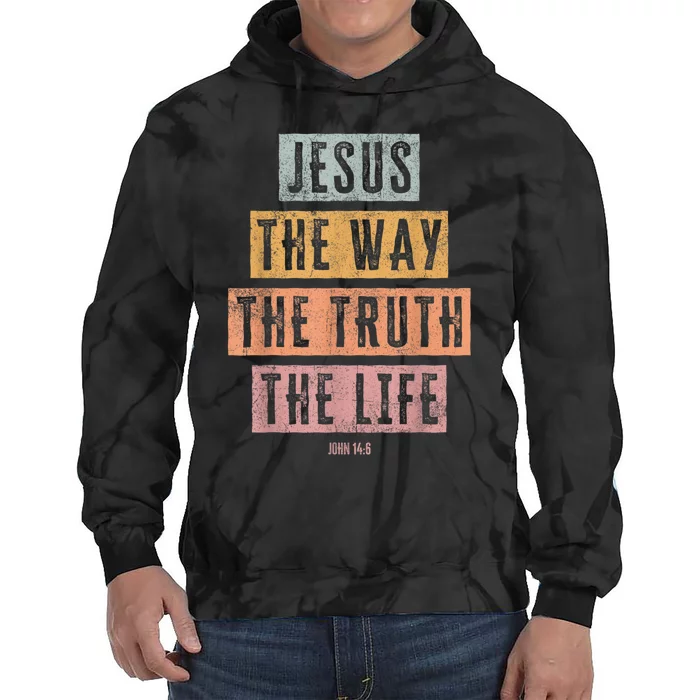 Christian Women Men Jesus The Way Truth Life Tie Dye Hoodie