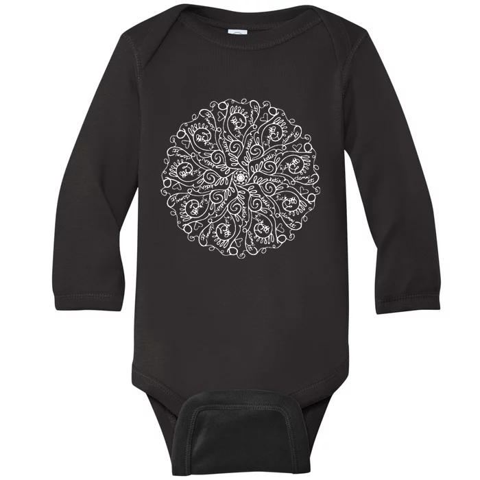 Curse Word Mandala Baby Long Sleeve Bodysuit