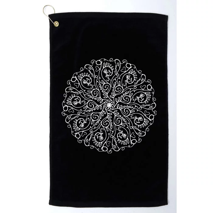 Curse Word Mandala Platinum Collection Golf Towel