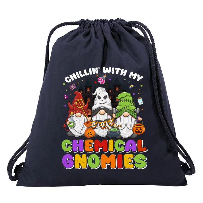 Chillin With My Chemical Gnomies Halloween Gnome Gift Drawstring Bag