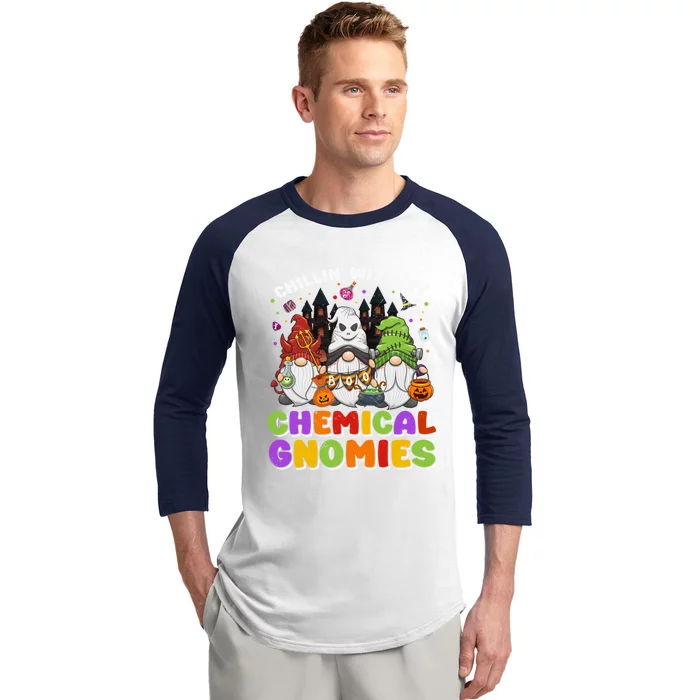 Chillin With My Chemical Gnomies Halloween Gnome Gift Baseball Sleeve Shirt