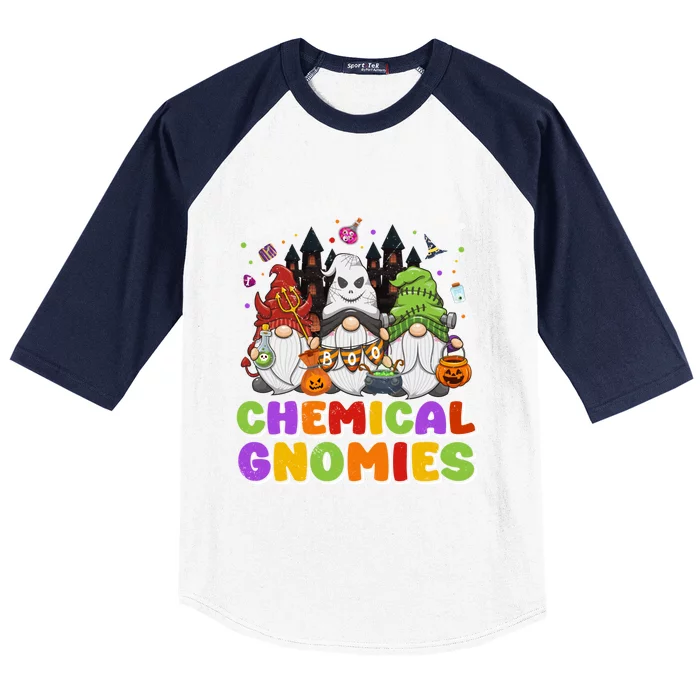 Chillin With My Chemical Gnomies Halloween Gnome Gift Baseball Sleeve Shirt